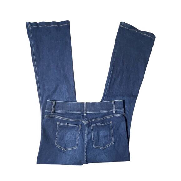 Spanx Jeans Women 1X (36x37) BLue Mid Wash Pull On Flare Stretch Denim Long Tall - Picture 3 of 10